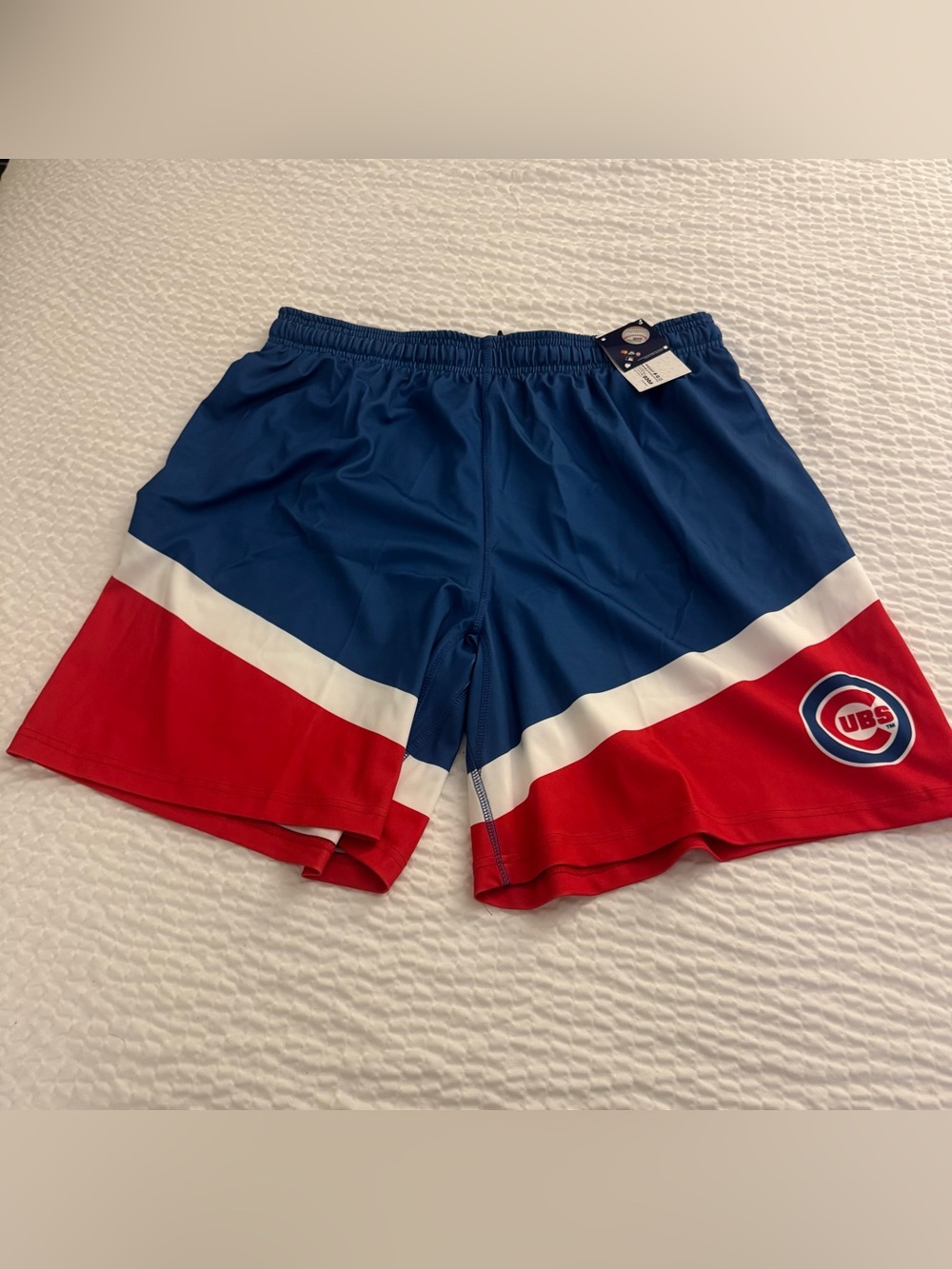 Men's Athletic Shorts in Blue, Red & White Colorblock